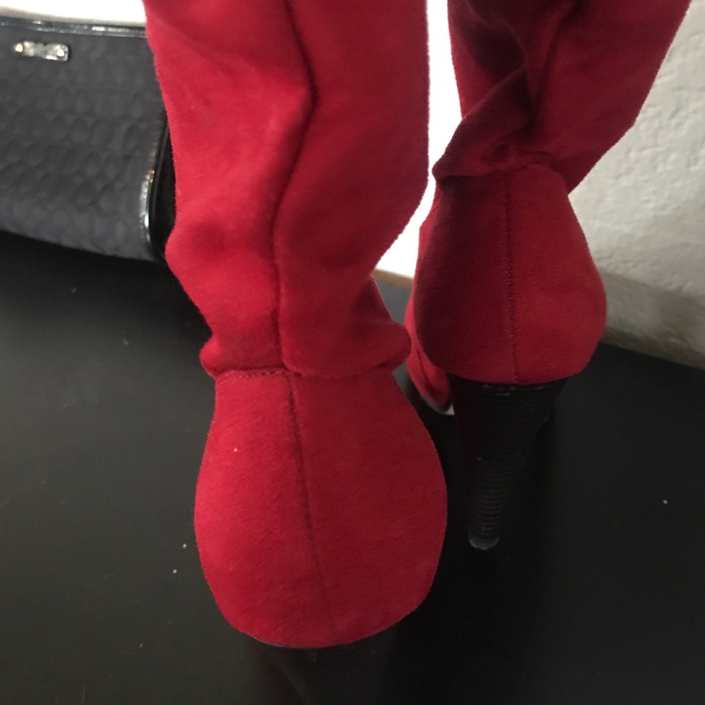 Red slouchy Boots 4” heel ❤️Hot this year❤️Sexy - Picture 7 of 8